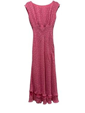 Vintage 90s 100% Silk Cottagecore, fairycore Maxi Dress- Size 6